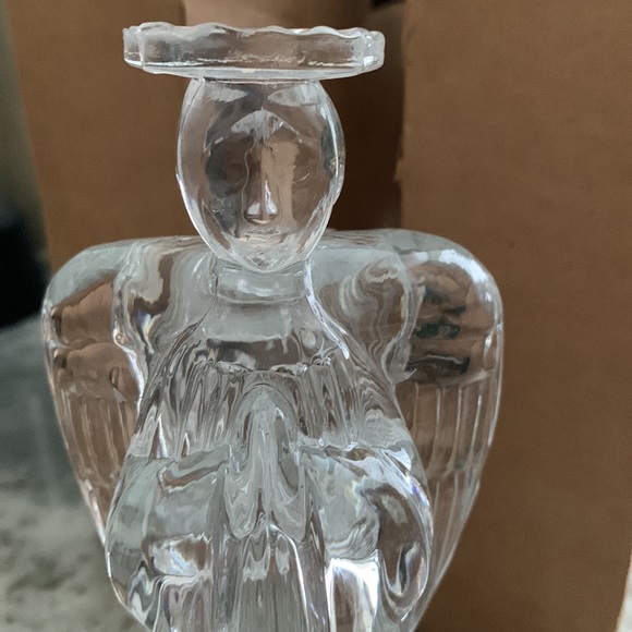 Christmas American Crystal Angel Candle holder set 7 1/4 in - Picture 6 of 8